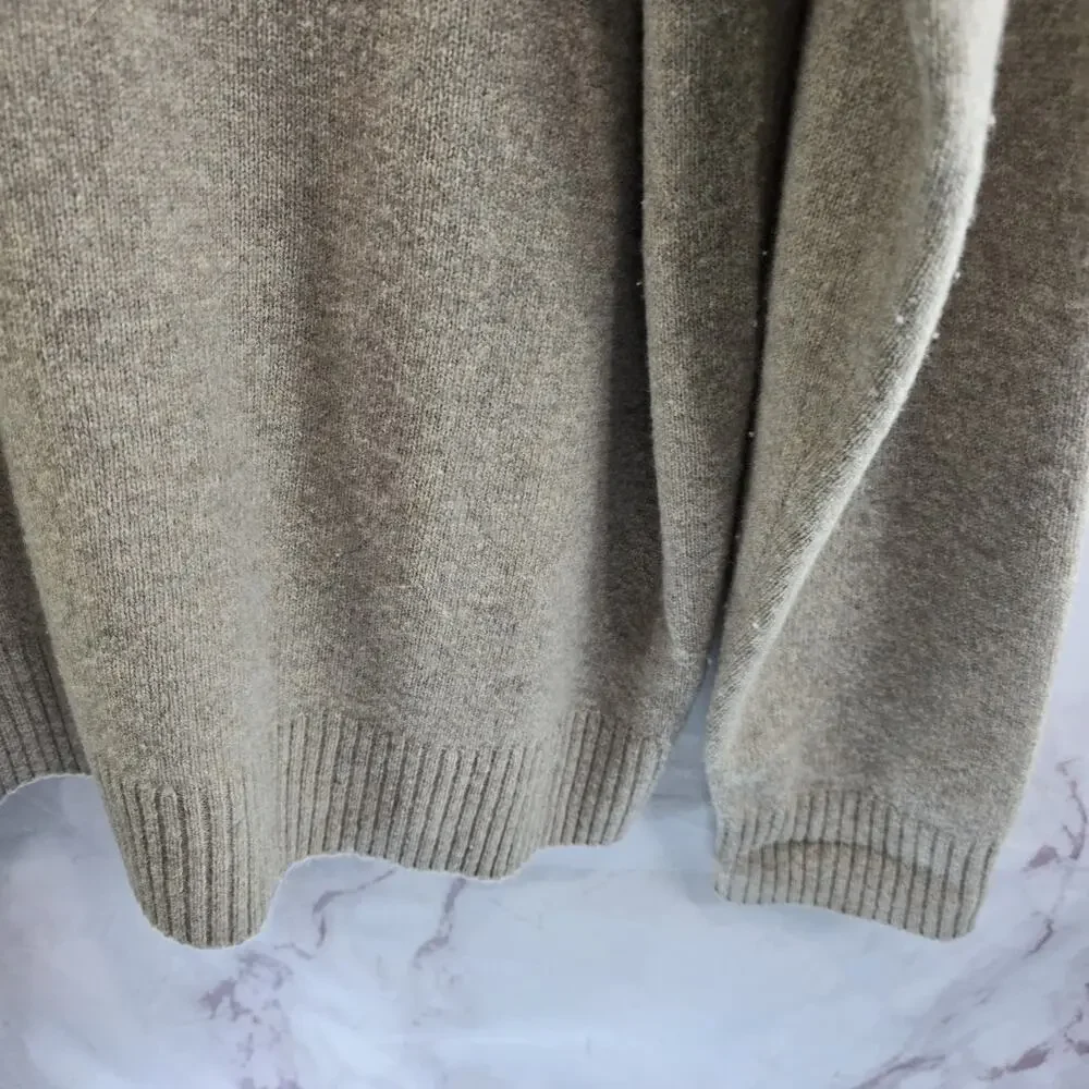 Uniqlo Cardigan Mens XL Beige Wool Thick Dad Grandpa Academic Cosby Core